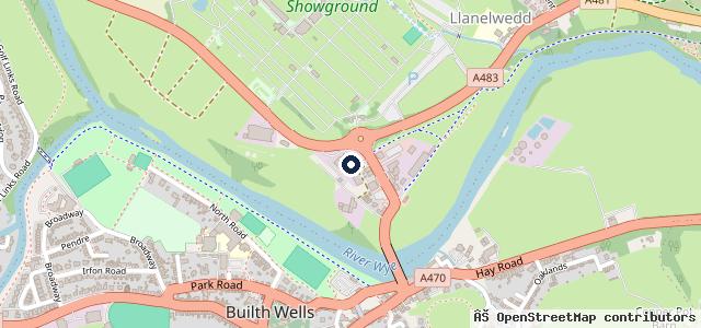 Map showing the location of North Road Garage Toyota Builth Wells