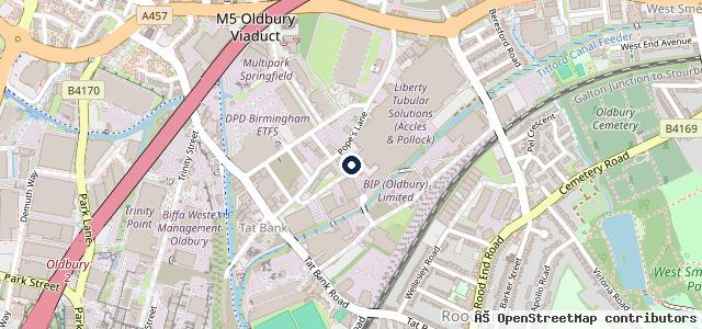 Map showing the location of Oldbury MOT Centre