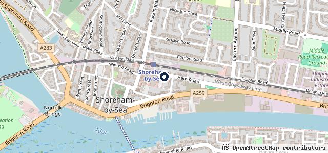 Map showing the location of Perkins and Robins Garage
