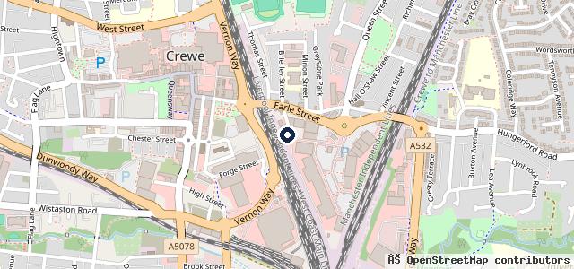 Map showing the location of Crewe Auto Electronics