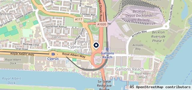 Map showing the location of Porsche Centre East London