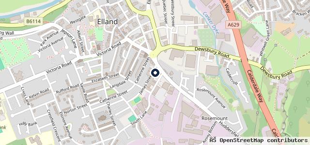 Map showing the location of James Street