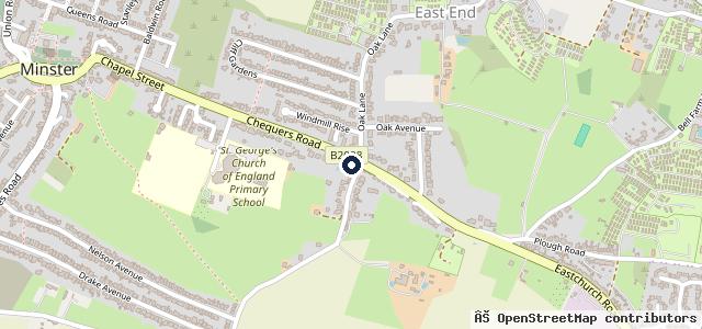 Map showing the location of Queens Garage
