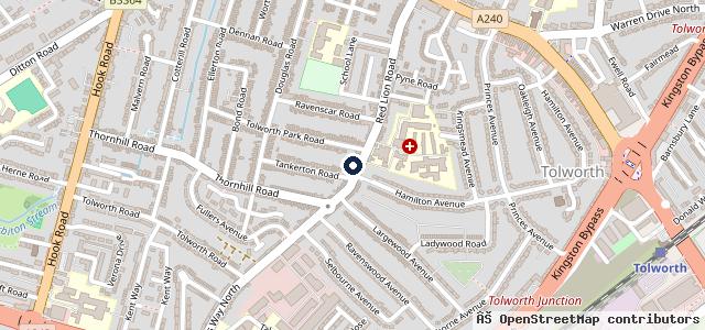 Map showing the location of Red Lion Auto & MOT Centre LTD