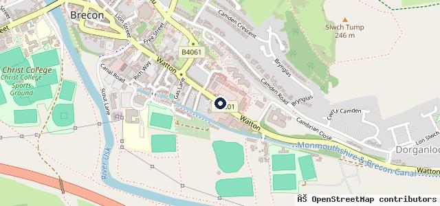 Map showing the location of Southern Vauxhall Brecon