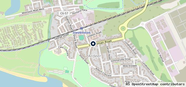 Map showing the location of Beach Service Station