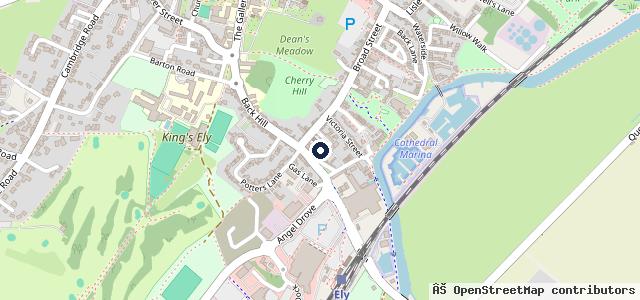 Map showing the location of St Peters Garage