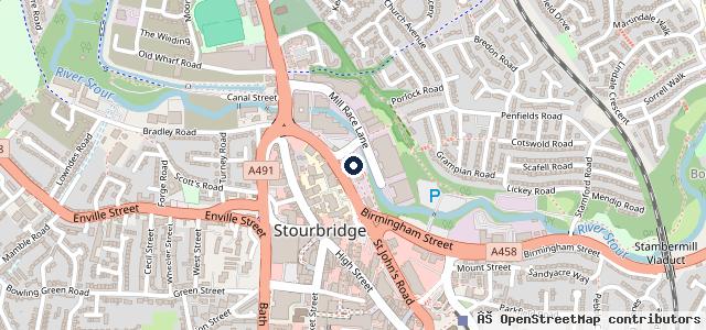 Map showing the location of Stourbridge Motorcycle Centre