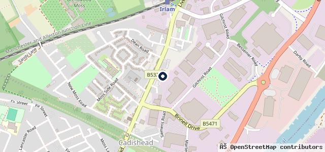 Map showing the location of Tom Yates Autos