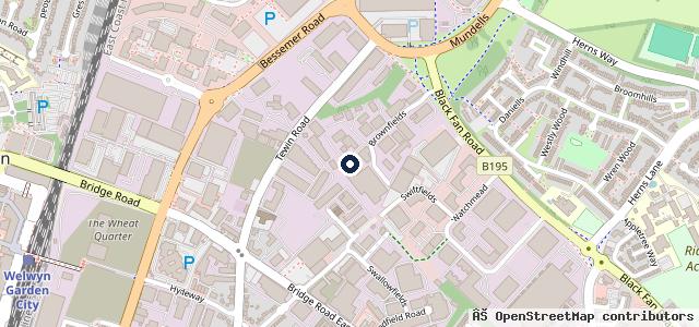 Map showing the location of Welwyn Auto Centre