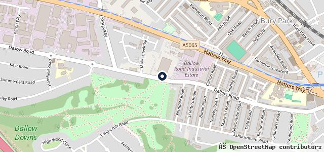 Map showing the location of Hatters MOT & Service Station Ltd