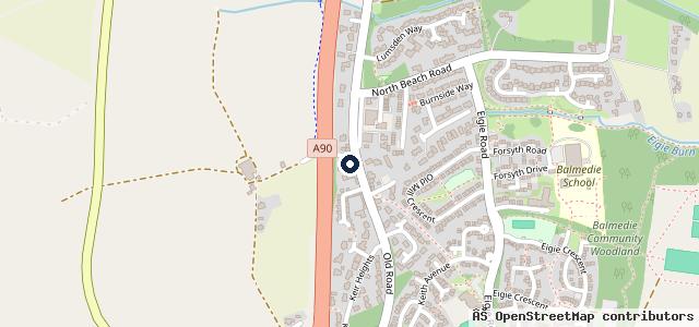 Map showing the location of Lawrence of Kemnay - Balmedie
