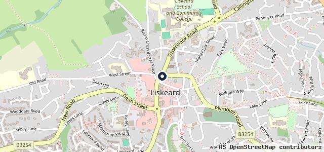 Map showing the location of Liskeard Mot Centre