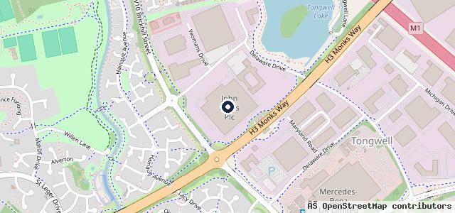 Map showing the location of Milton Keynes Kia