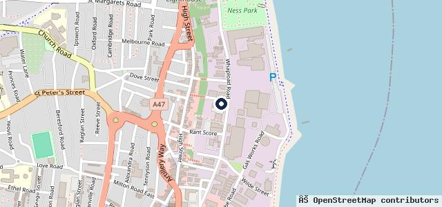 Map showing the location of Lowestoft MOT Station