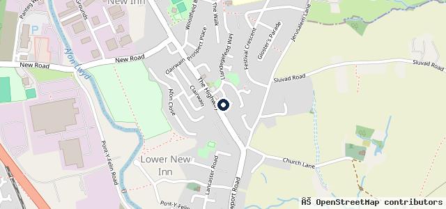 Map showing the location of New Inn