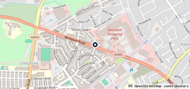 Map showing the location of North End Service Station