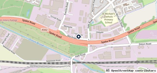 Map showing the location of Marshgate Service Centre Ltd MOTs Widnes