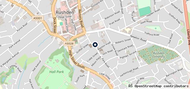 Map showing the location of Rushden Motors