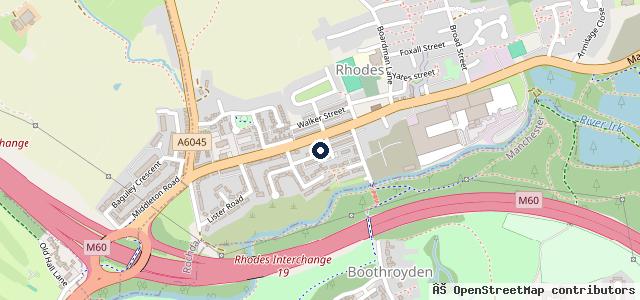 Map showing the location of AutoZone Manchester