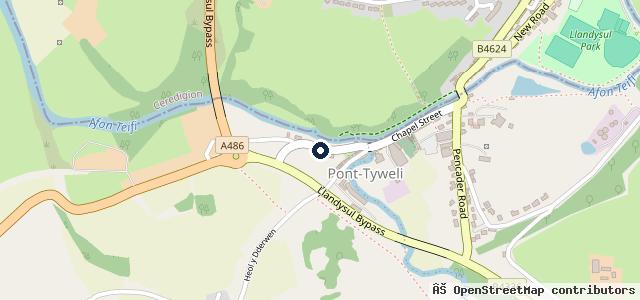 Map showing the location of Pontweli Garage