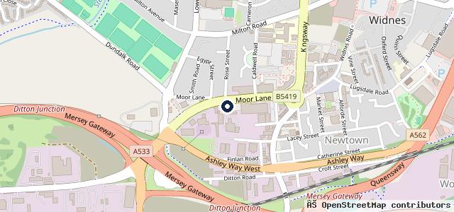 Map showing the location of Moor Lane service &amp; MOT centre | Widnes