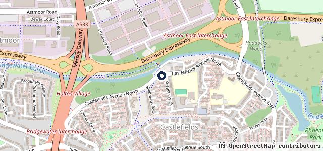 Map showing the location of Astmoor Bridge Garage