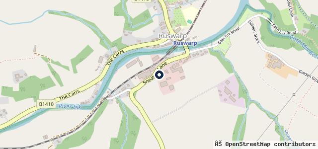 Map showing the location of Ruswarp Service Station