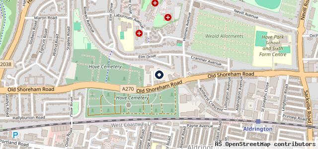 Map showing the location of Setyres Brighton & Hove