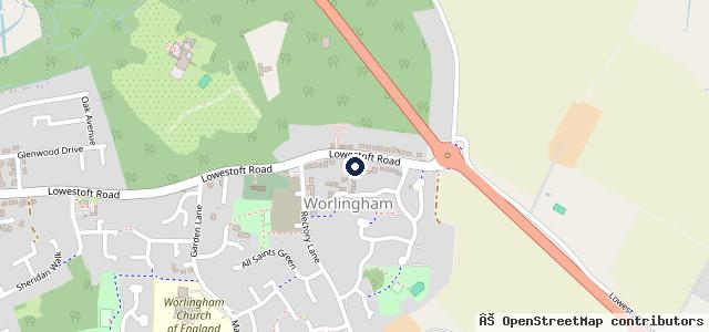 Map showing the location of Worlingham Motor Company