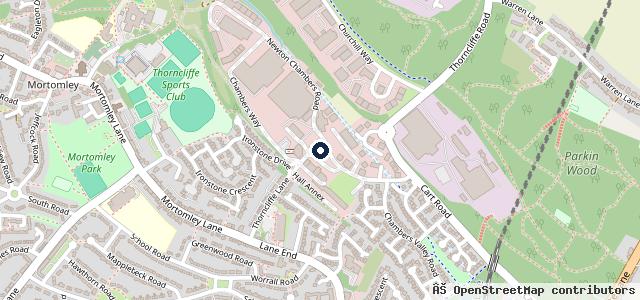 Map showing the location of Thorncliffe Garage