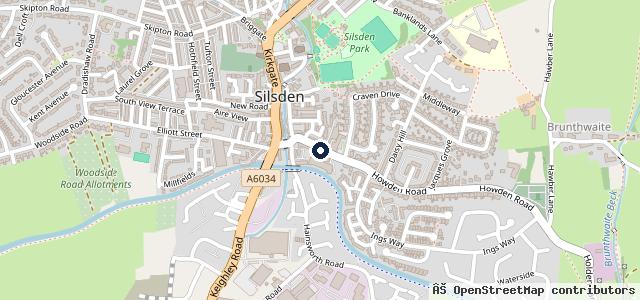 Map showing the location of Hainsworth Garage