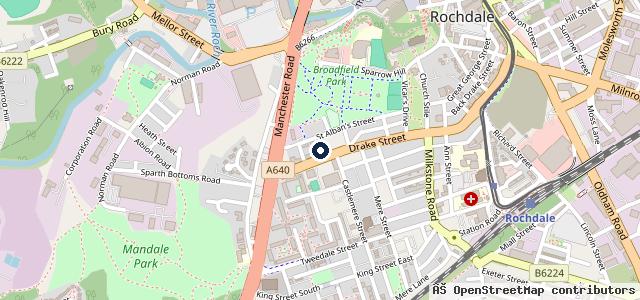 Map showing the location of Tophams Mot Centre
