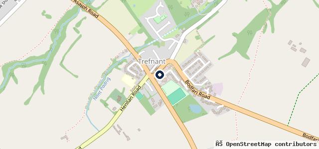 Map showing the location of Trefnant Garage