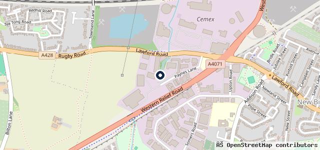 Map showing the location of TW Tyres Rugby - Team Protyre
