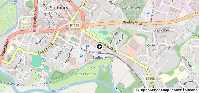 Map showing the location of Vauxhall Underwoods Of Sudbury
