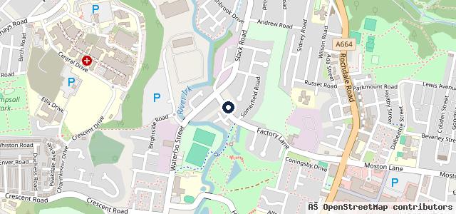Map showing the location of North Manchester MOT Centre