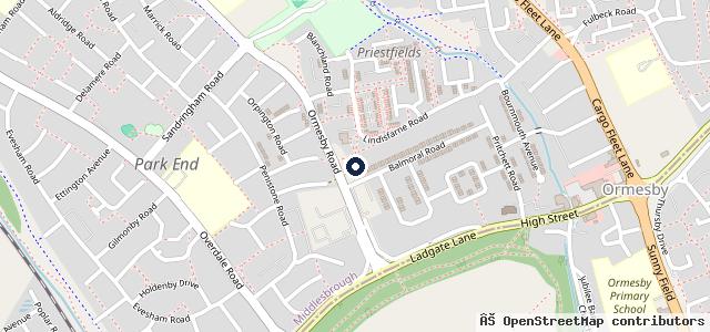 Map showing the location of North East Auto Services - Middlesbrough