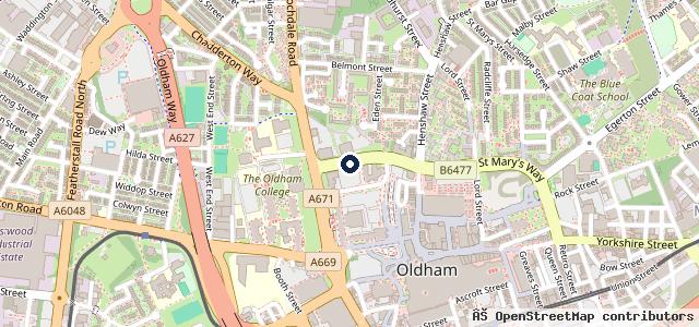 Map showing the location of West Way Oldham