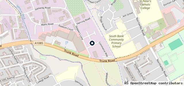 Map showing the location of Teesside & Cleveland Garage