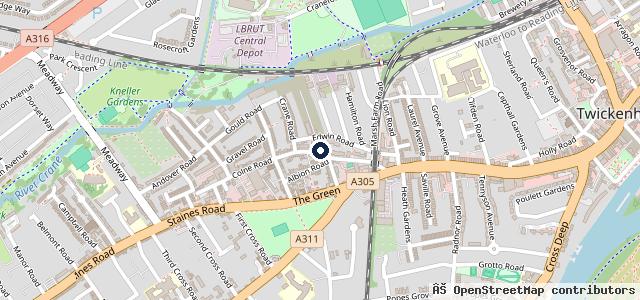 Map showing the location of The Green Service Centre