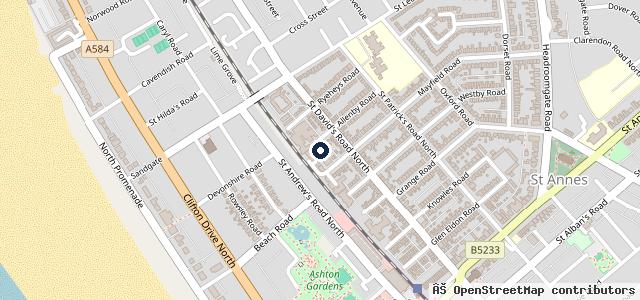 Map showing the location of St Annes Bodywork Centre