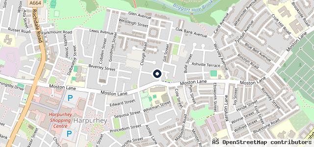 Map showing the location of Moston MOT Centre