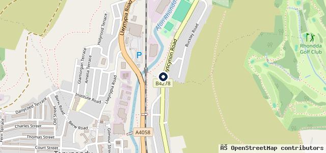 Map showing the location of Ynyscynon Mot Centre
