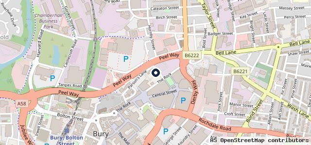 Map showing the location of Kwik Fit - Bury - John Street