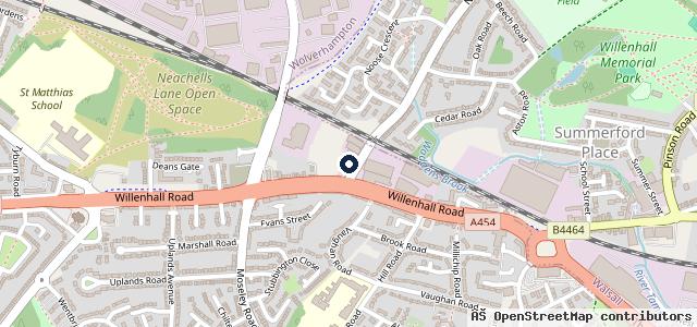 Map showing the location of Willenhall Road mot & Service centre
