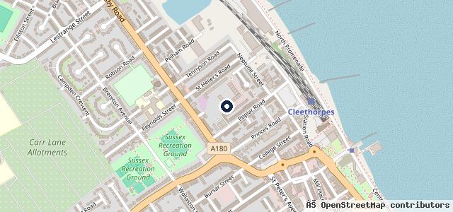 Map showing the location of Poplar mot centre
