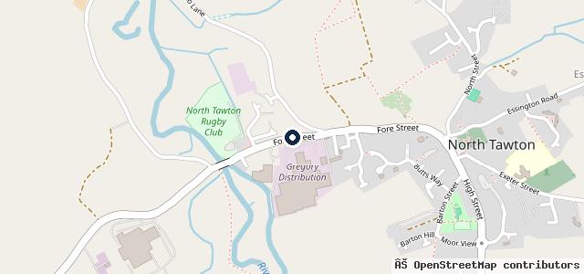 Map showing the location of Fore Street Garage | North Tawton
