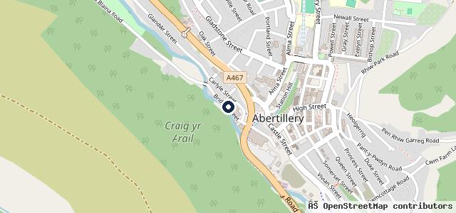 Map showing the location of Abertillery MOT Centre
