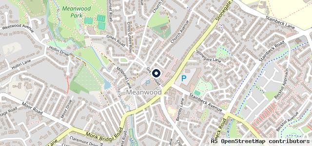 Map showing the location of Meanwood Hardware